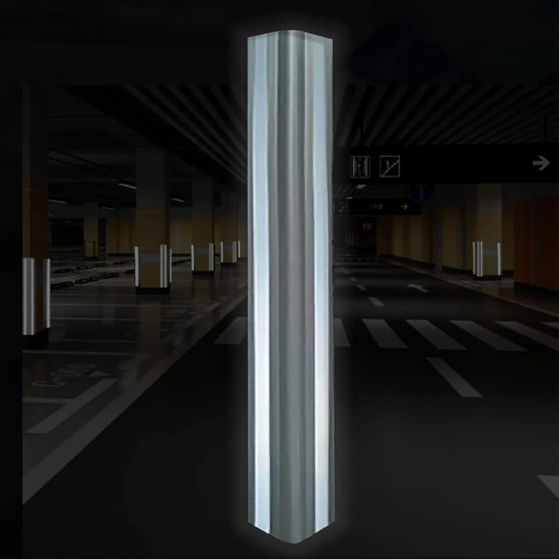 Strong Reflective Garage Wall Guard，Rubber Wall Corner Edge Protector for Warehouse/Parking Narrow/Garages，Bumper Guard for Car Doors Anti-Collision (Color : Gray)