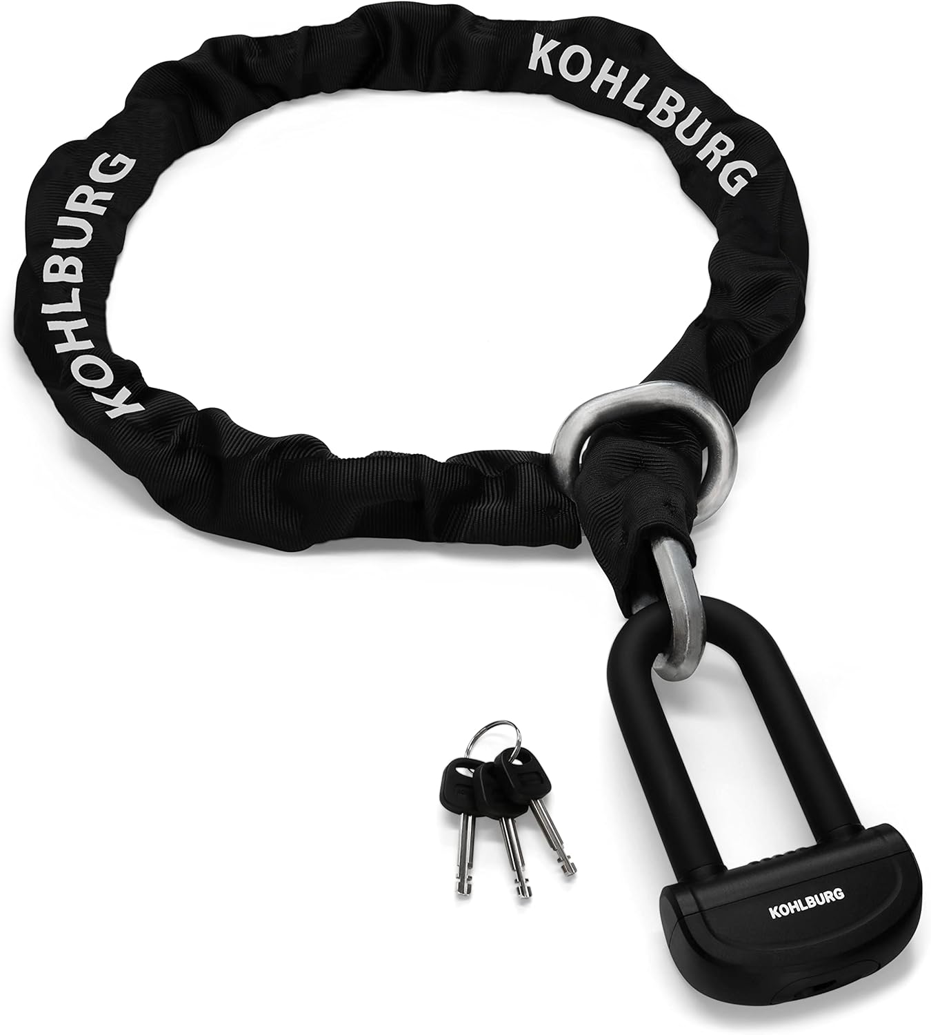 KOHLBURG 18 lbs Massive Motorcycle Security Chain Lock - 7 ft Long with Our Highest German Security Level 10plus of 10 - Heavy Duty Steel Chain 0.5