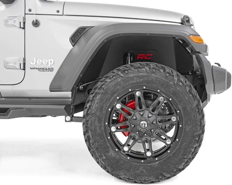 Rough Country Front Inner Fenders for 2018-2023 Jeep Wrangler JL - 10497A Black