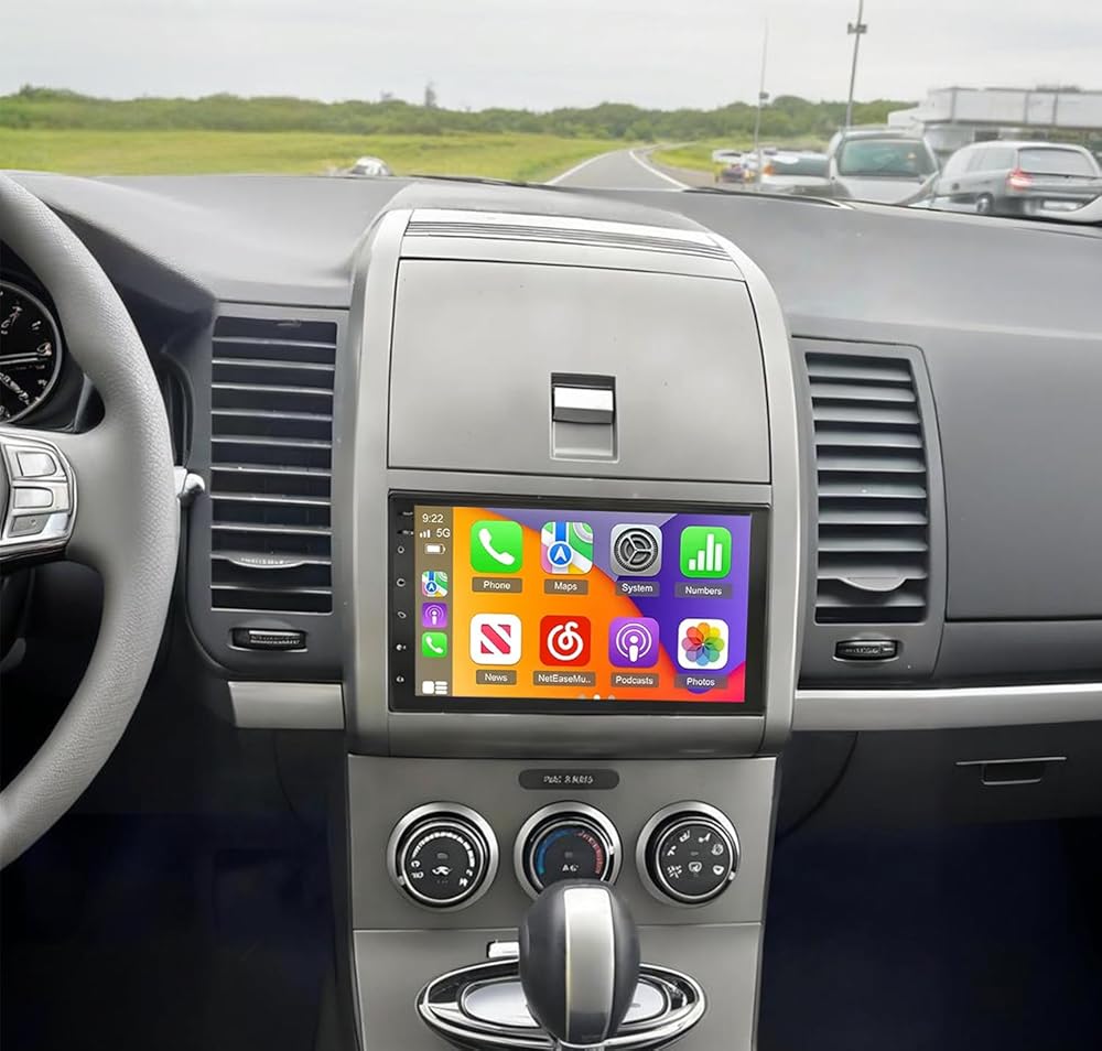 [2+32G] Android 15 Car Stereo for Nissan Sentra 2007 2008 2009 2010 2011 2012 with Wireless Carplay&Android Auto,7 Inch Touch Screen Car Radio with Mirror Link Bluetooth FM/RDS Radio WiFi GPS EQ SWC