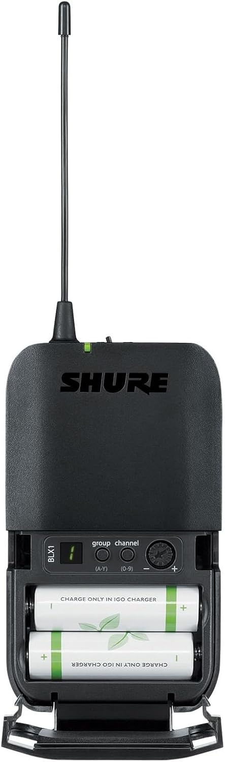 Shure BLX1 Bodypack Transmitter - for use with BLX Wireless Systems, Receiver Sold Separately | H11 Band (BLX1=-H11)