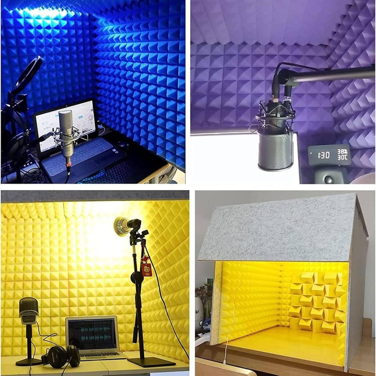 Portable Vocal Booth Sound Booth Recording Equipment, Isolation Booth for Music Studio Bedroom Home, Decreasing Noise,for Recording Studio, Podcasts, Singing, and Broadcasting,Green