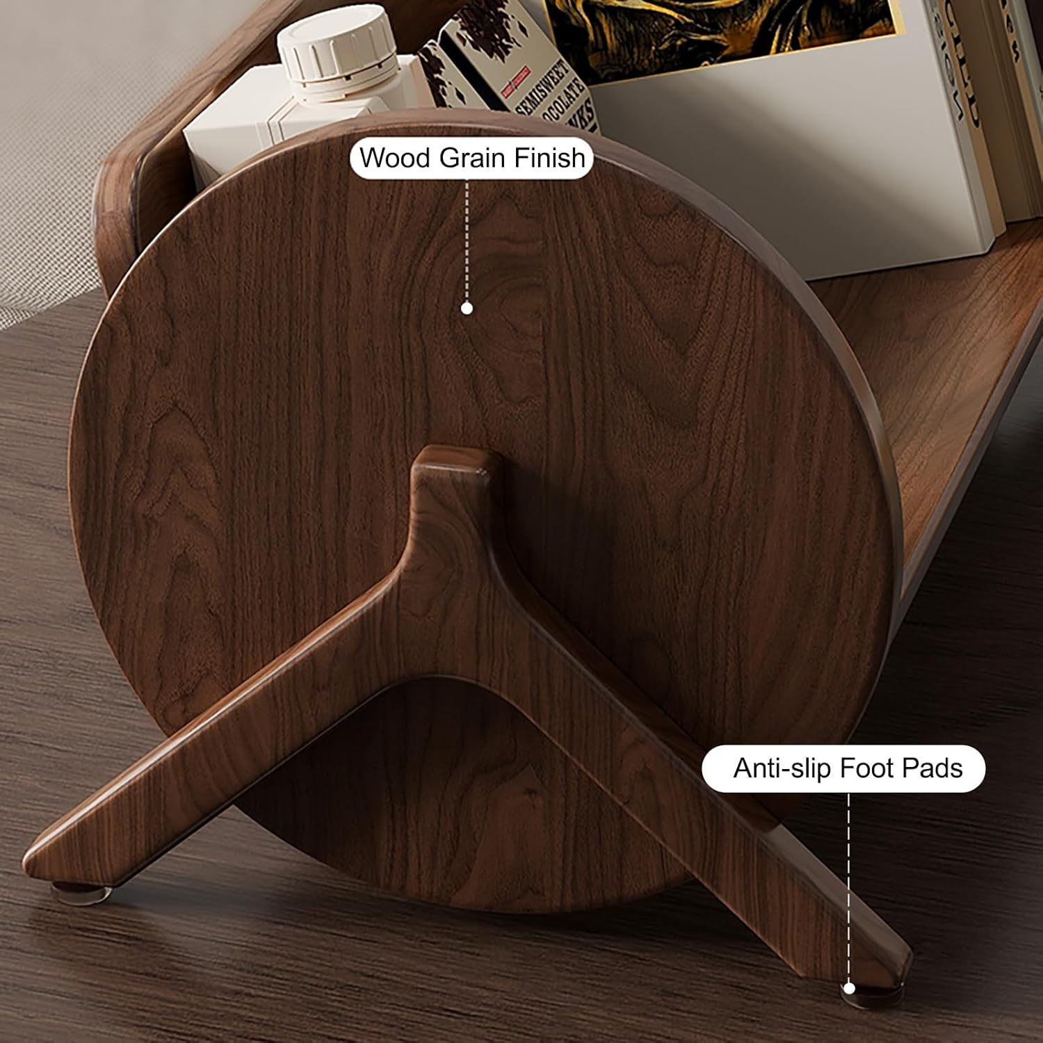 No Assembly Bookshelf Space-Saving Wooden Book Shelf, Wood Office Tabletop Book Storage Rack, for Books/CDs/Magazine Display