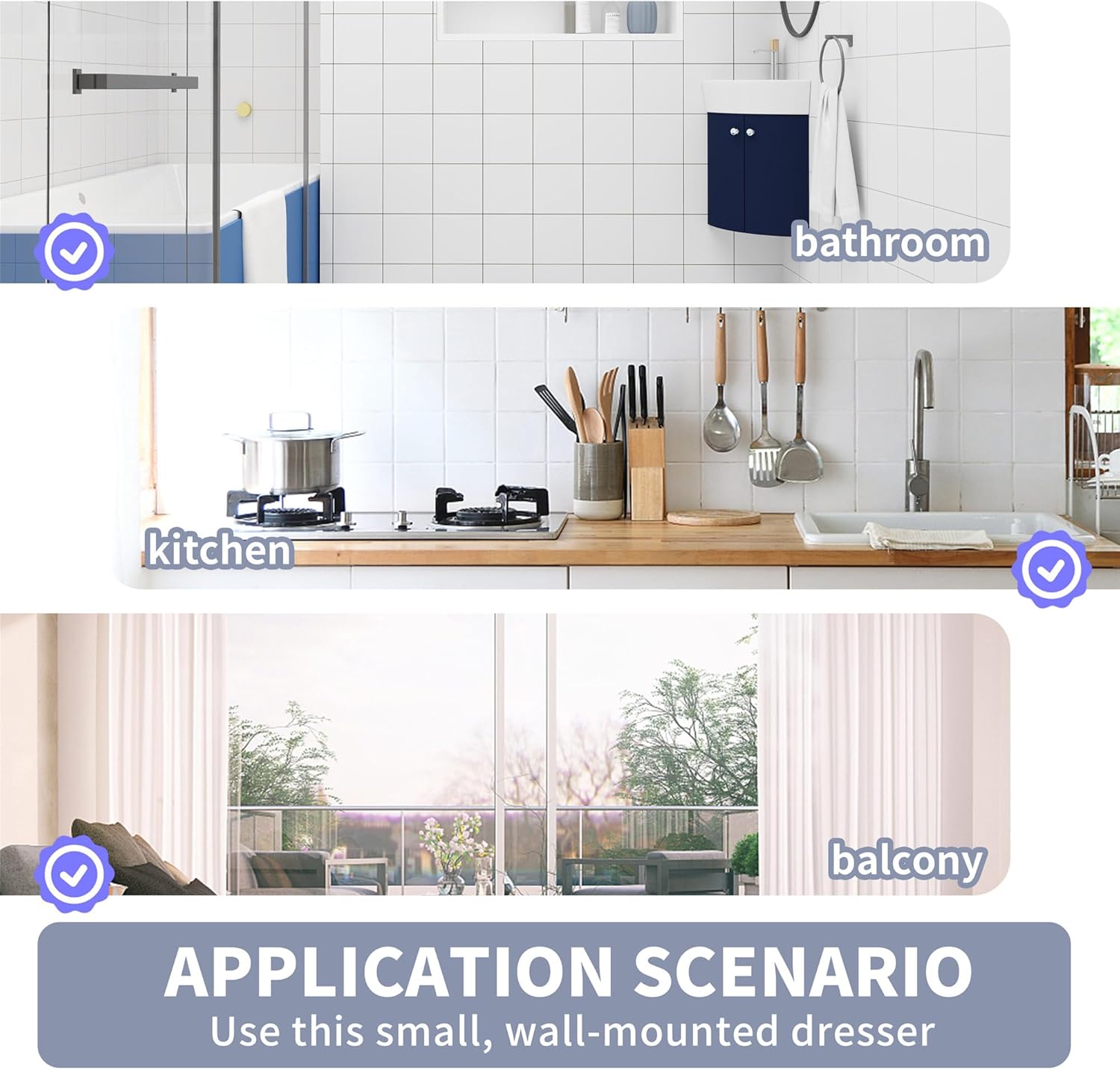 Corner Wall-Mount Vanity with White Ceramic Integrated Sink, Non-Adjustable Shelf, Soft Closing Metal Hinges, Scratch & Water-Resistant Melamine - 12.8