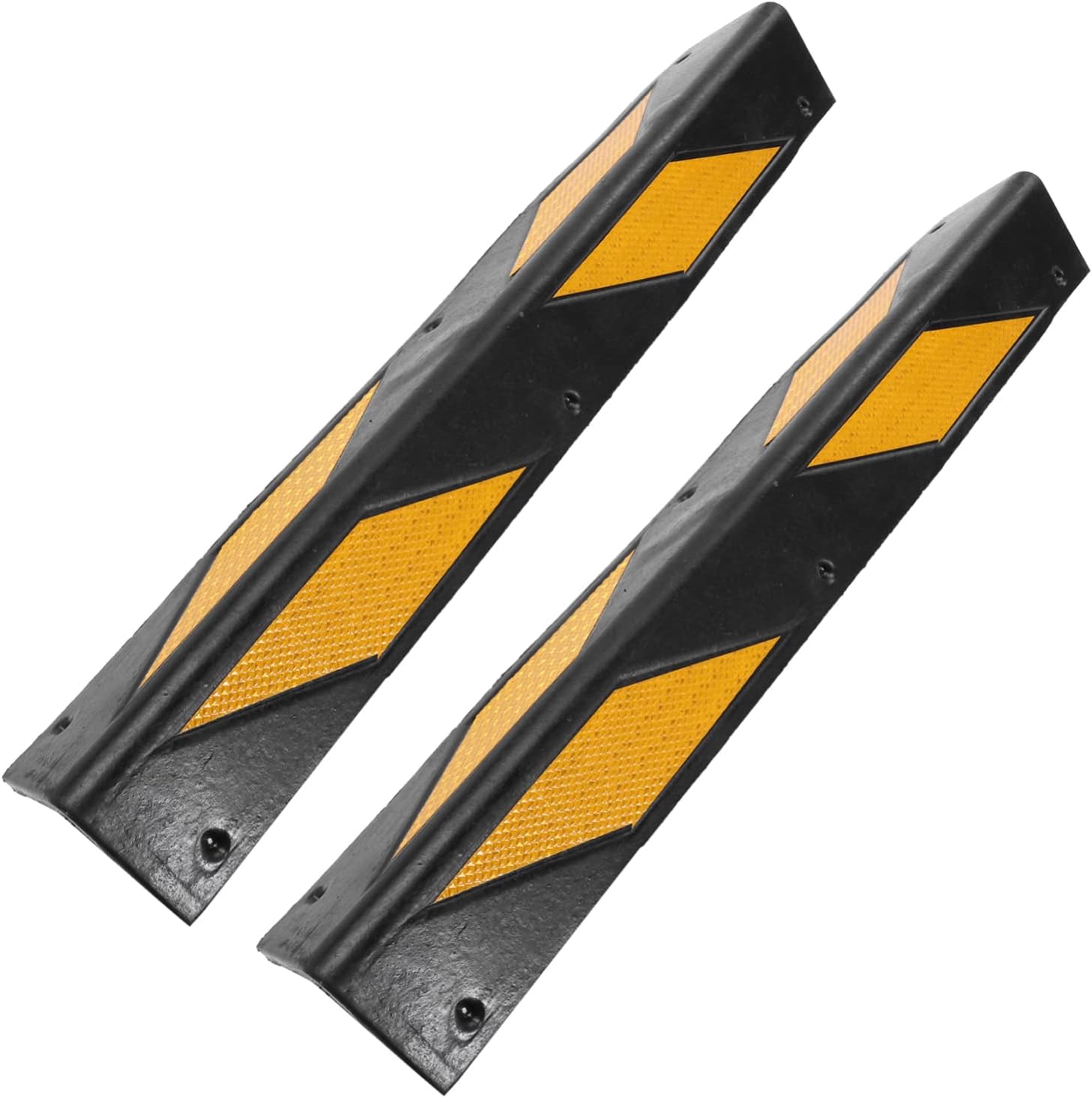 Mikinona 2pcs Reflective Corner Guards Rubber Wall Edge Protectors for Car Parking Garage Wall Bumpers