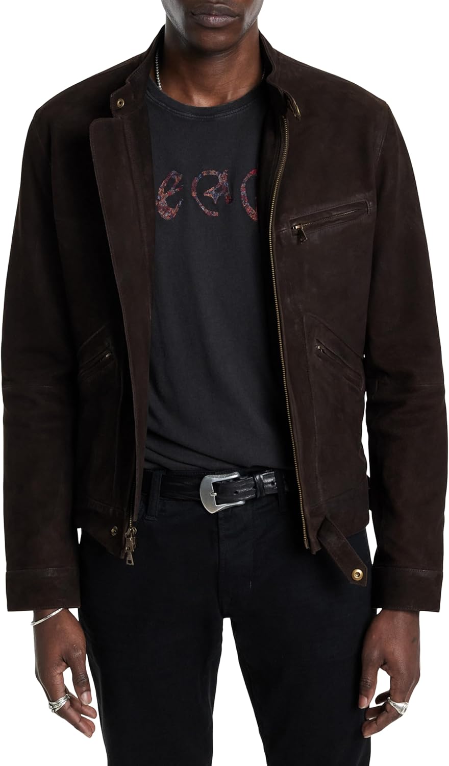 John Varvatos mens Ezra Racer Jacket
