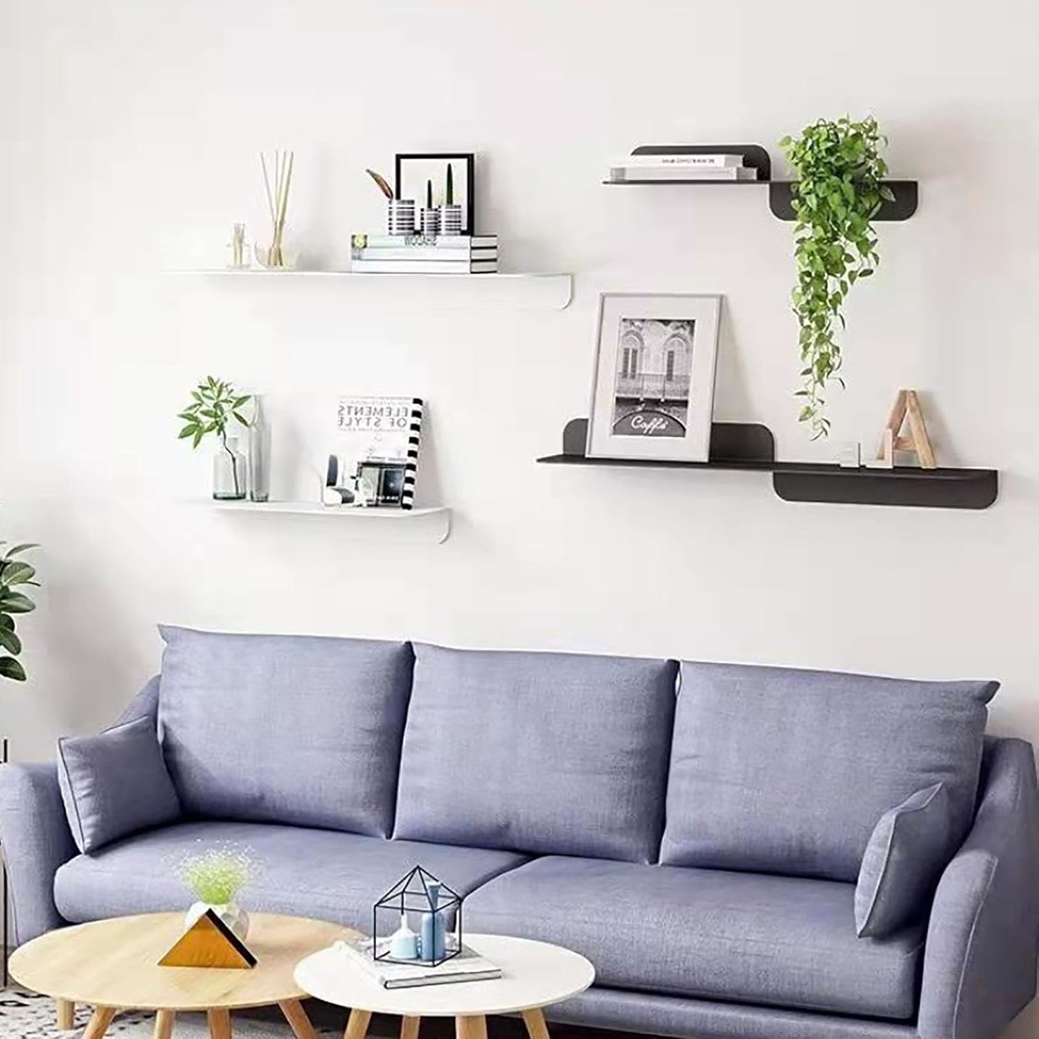 Decorative Floating Shelf,Stylish Heavy-Duty Modern Bookshelf for Living Room Kitchen Office Bedroom Bathroom, L-Shape Wall Shelf (Color : White, Size : 40x13x16cm)