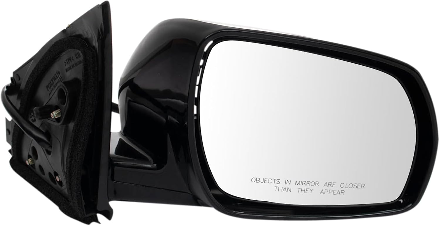 TRQ Passenger Side Power Mirror with Memory Smooth Black Paint to Match Compatible with 2005-2007 Nissan Murano NI1321179