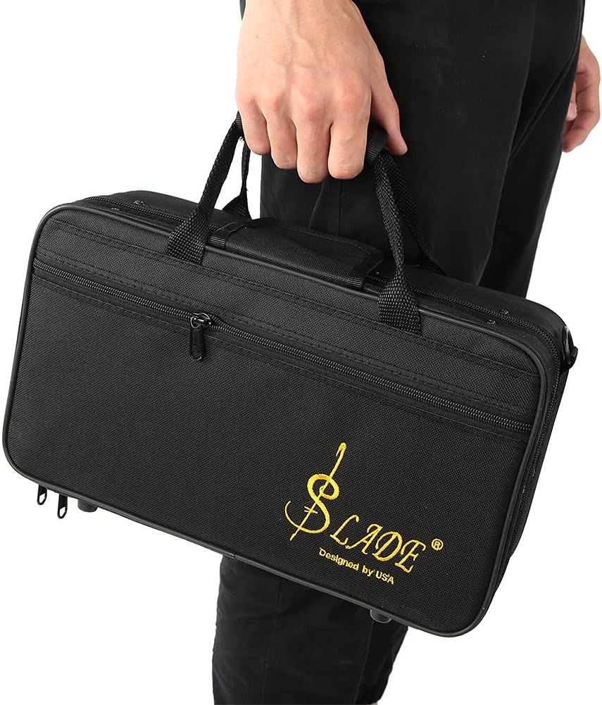 Premium Bakelite Tube 17 Keys Clarinet with Plating Button Set Accurate Openings for Maintenance (white)