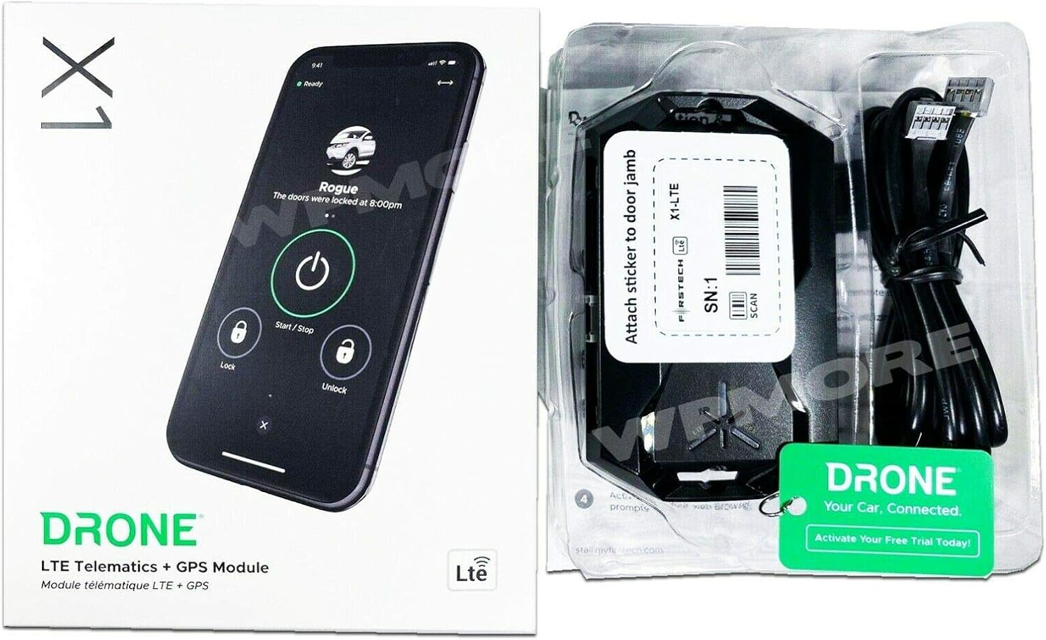 DroneMobile X1 LTE Module Locate and Start Your car by Smartphone or smartwatch with Sound of Tri-State Lanyard Bundle