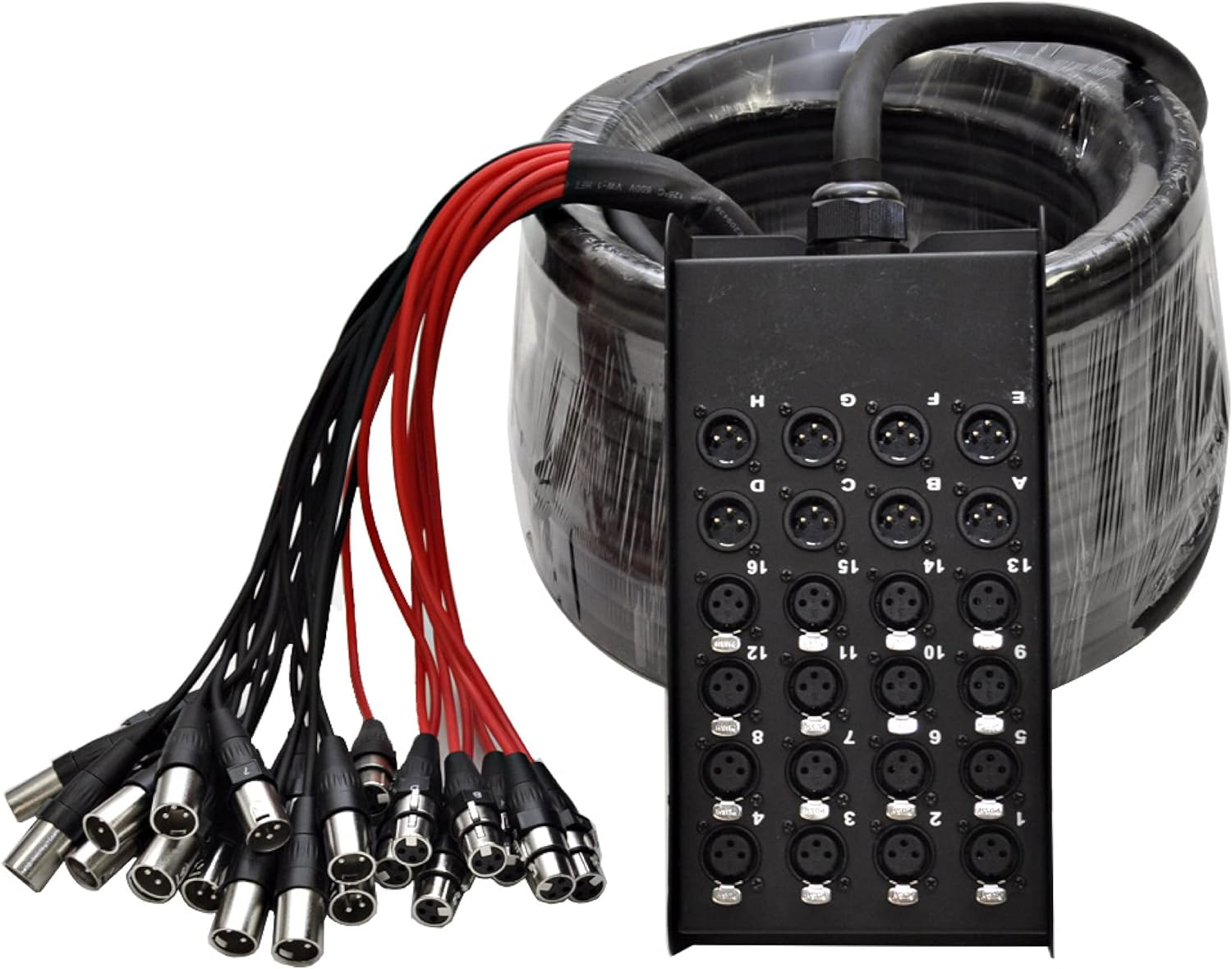 Seismic Audio Speakers 16 Channel Low Profile XLR Send Circuit Board Snake Cable, XLR Splitter Cable, 100 Feet