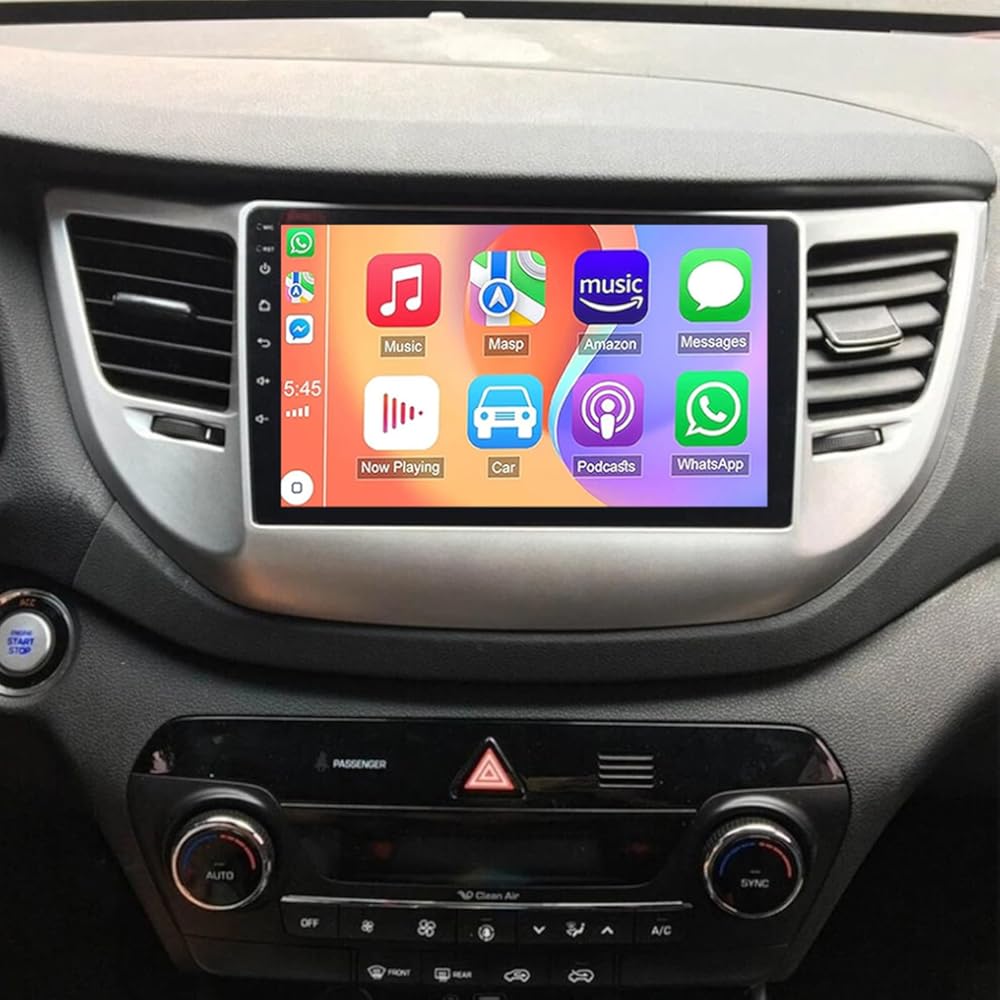 2+64G Car Radio for Hyundai Tucson 2015-2019 with Wireless Carplay & Android Auto, 9 Inch IPS Touch Screen for Hyundai Tucson Car Stereo Bluetooth FM in Dash GPS WiFi Backup Camera SWC