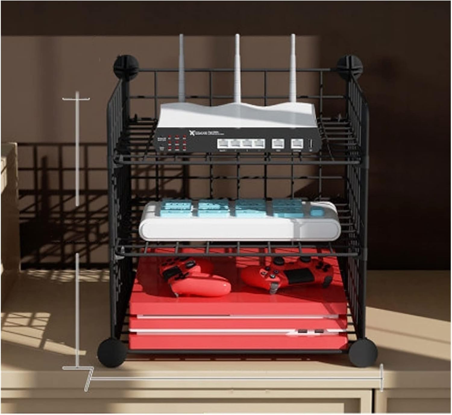 Router Shelf Wireless WiFi Modem Shelf Management Storage Rack Household Storage Rack for Small Objects (Color : B)