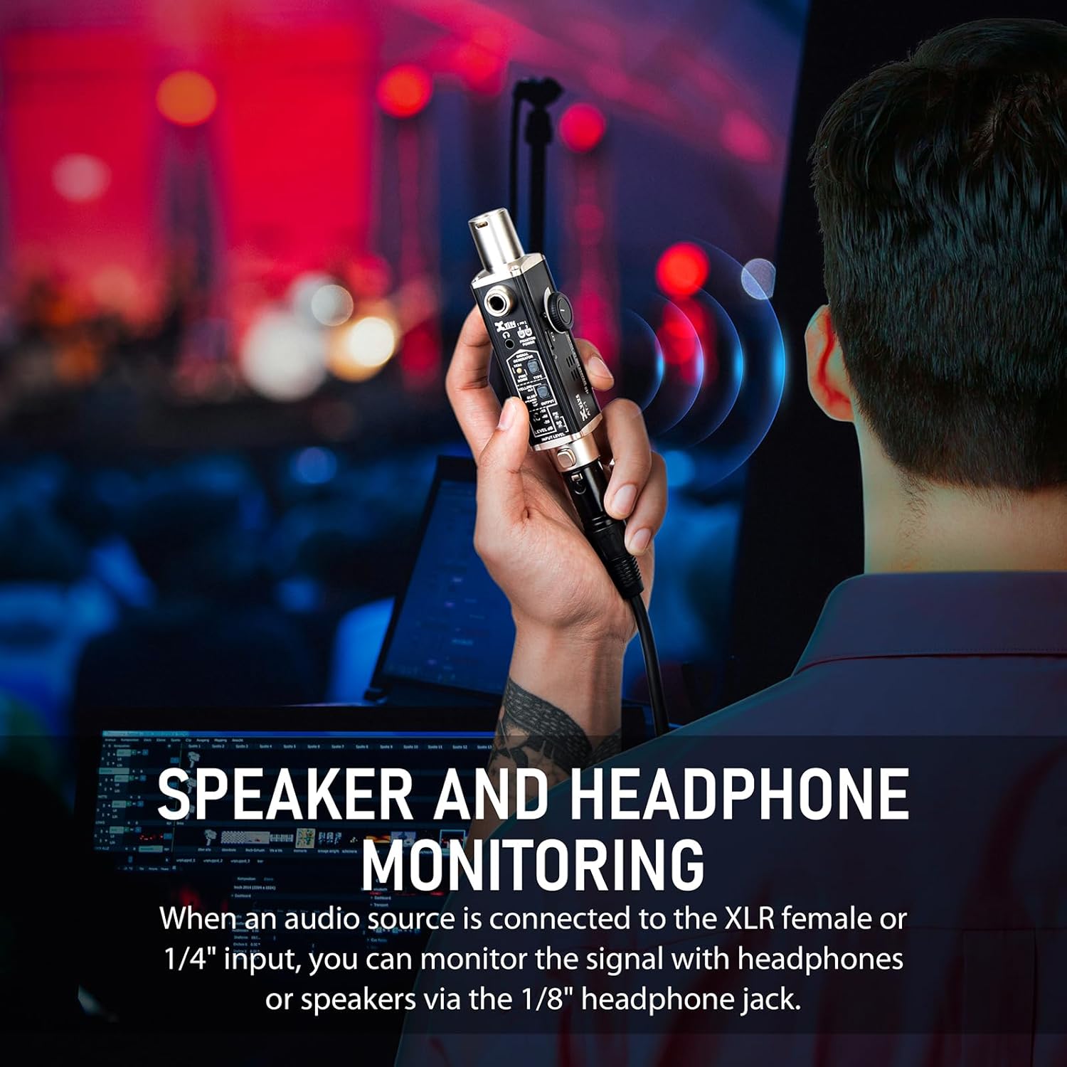 Xvive AT-1 Portable Audio Tester,Signal Generator, XLR Cable Tester, Phantom Power Checker, Input Level Meter & Headphone Monitor, Audio Tool for XLR Cable,PA/IEM System, Mixers, DI Box