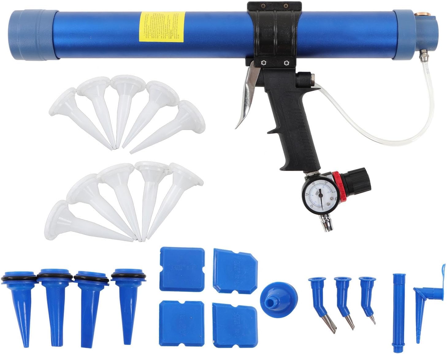 600ml Pneumatic Sealant Gun, Ergonomic Pressure Control, Heavy Duty Build, for Automotive, Construction, Solar Panel Sealing, DIY and Professional Use