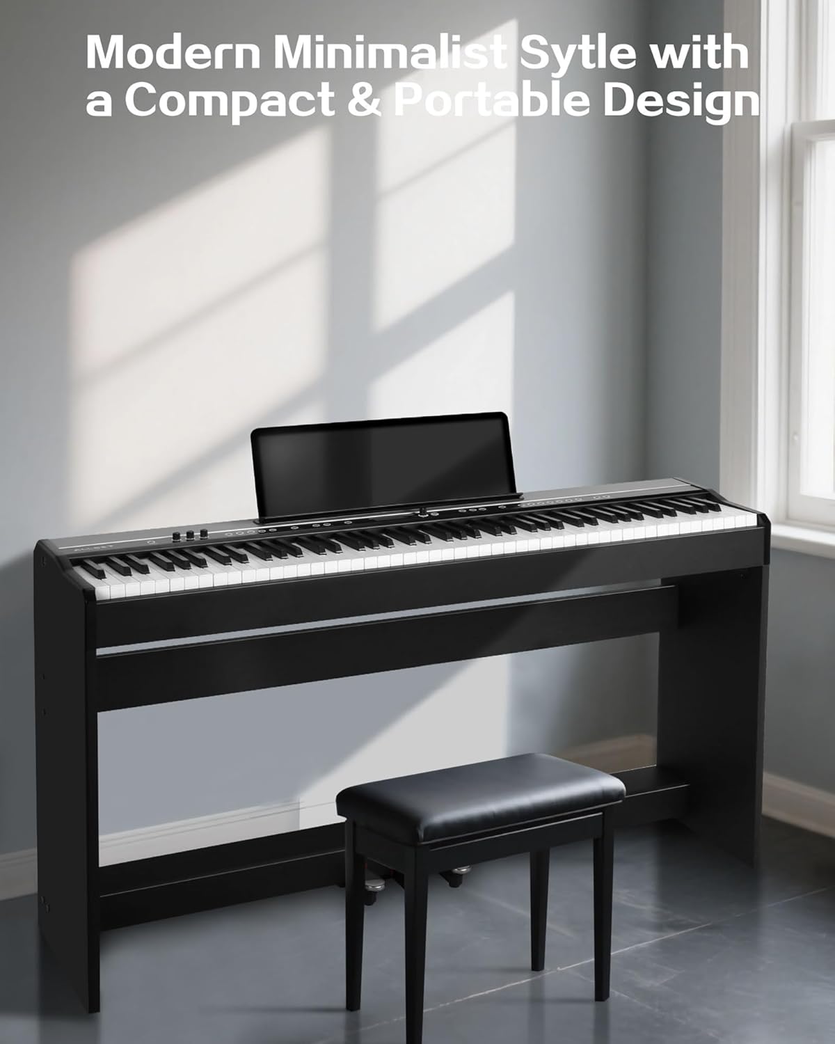 D5 wooden frame with integrated three-pedal, professional full-weighted keyboard digital piano for beginners