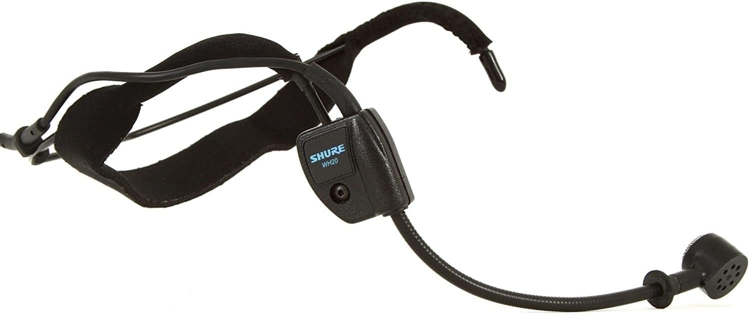 Shure WH20 Dynamic Headset Microphone - Rugged, Lightweight, Secure Fit for Active Mic Users, for Instructors/Musicians, Right-Angle 1/4 (6.3mm) Connector for Unbalanced Mic Input (WH20QTR)