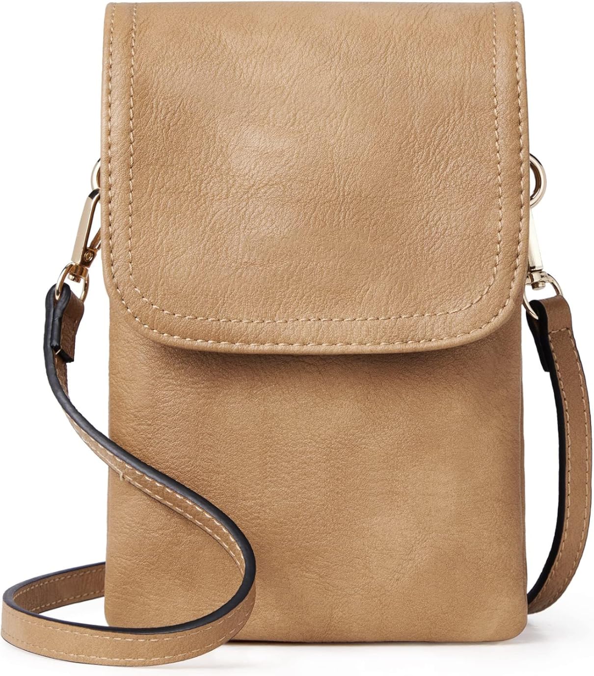 RFID Blocking Cell Phone Crossbody, Genuine Leather Card Slot Purse for Women, Secure Commute Essential