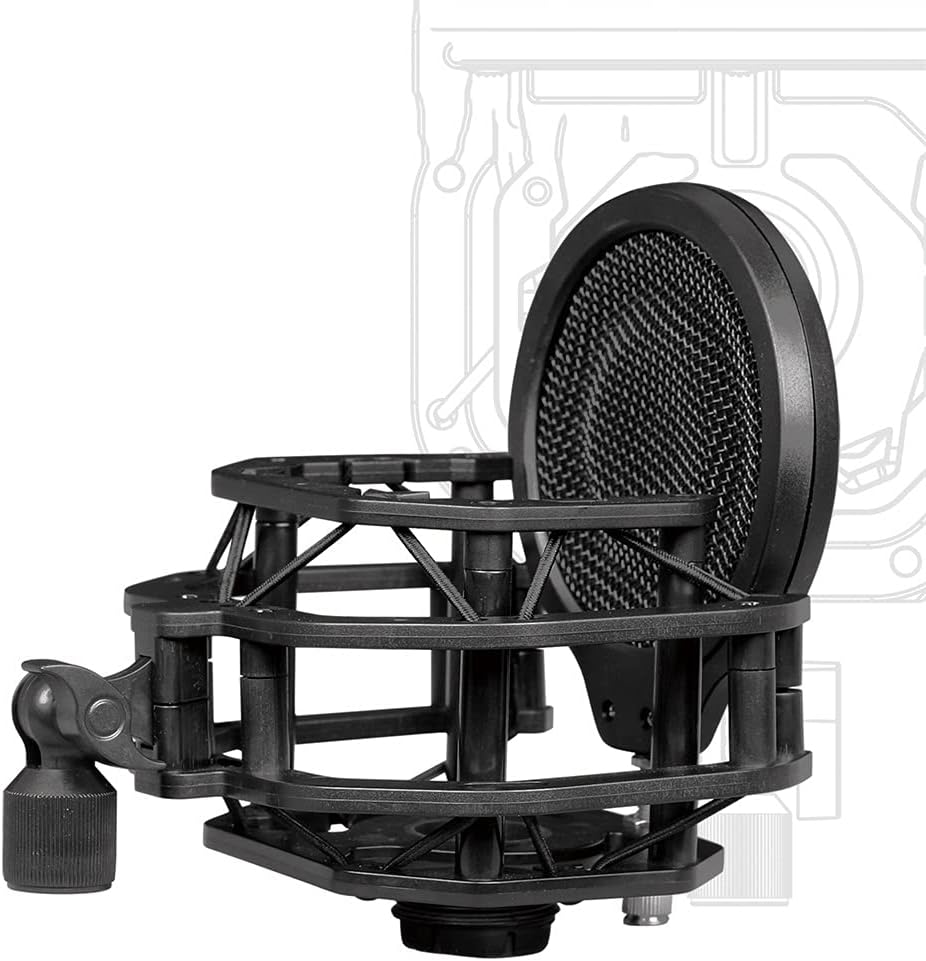 Microphone Shock Mount with Metal Filter Double Metal Mesh Layer Windscreen Wind Screen Microphone Shield for Microphone New