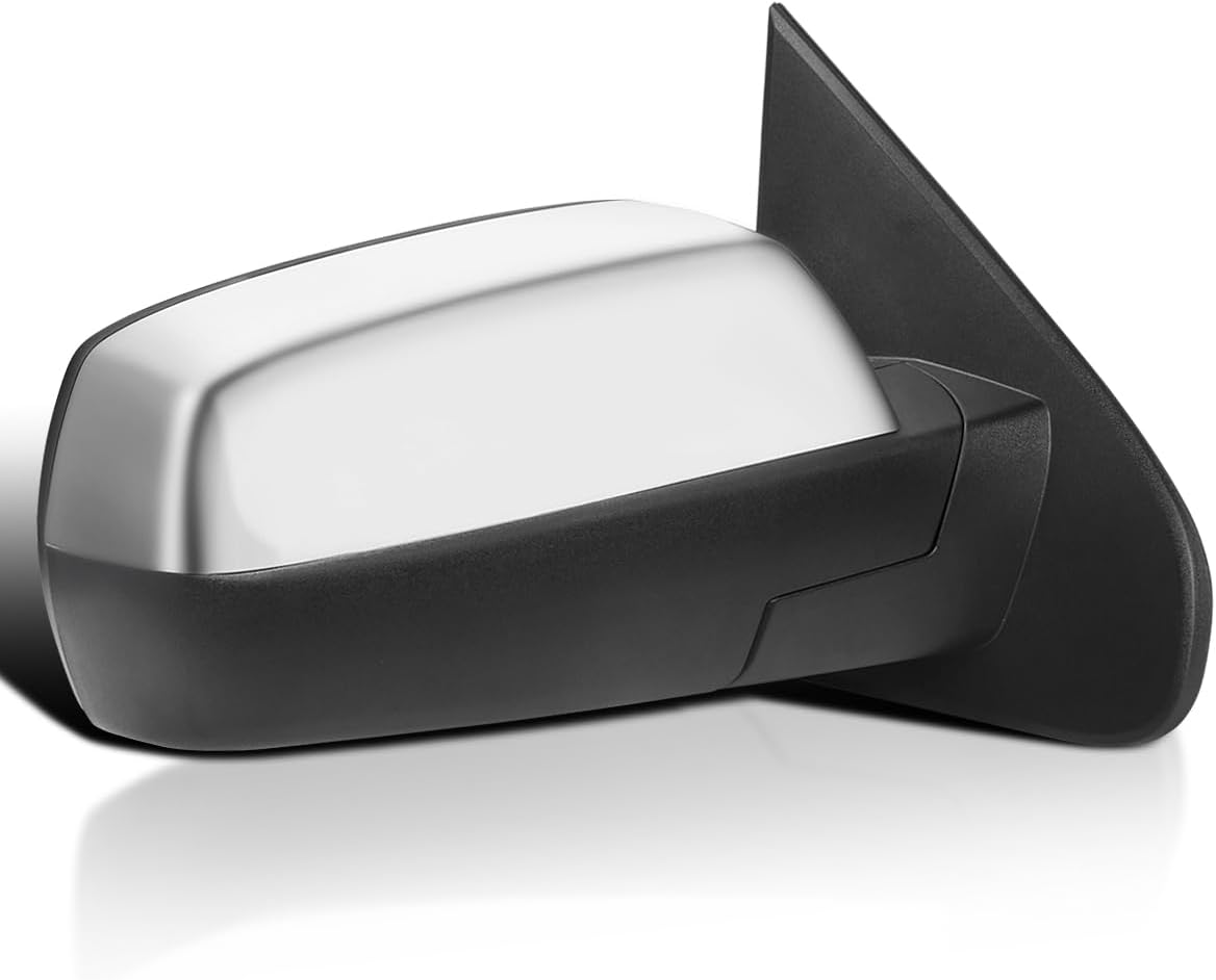 Spec-D Tuning Right Passenger Side Chrome Power Heated Mirror w/Puddle Light Compatible with 2014-2018 Chevy Silverado, GMC Sierra