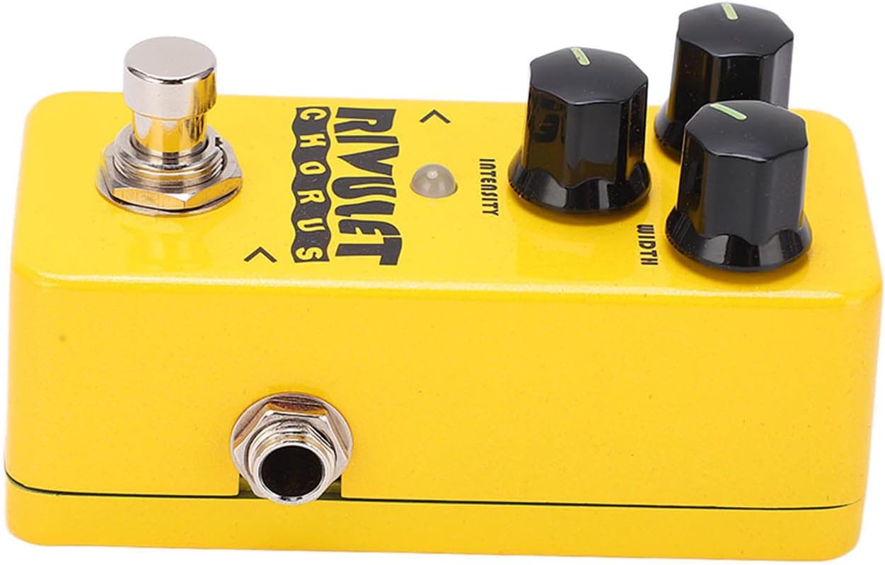 Chorus Effect Pedal, Mini Analog Ensemble Pedal, Yellow, 96KHz 24 - Bit DAC – Zero System Delay, Ultra Low Noise for Guitar & Bass Players