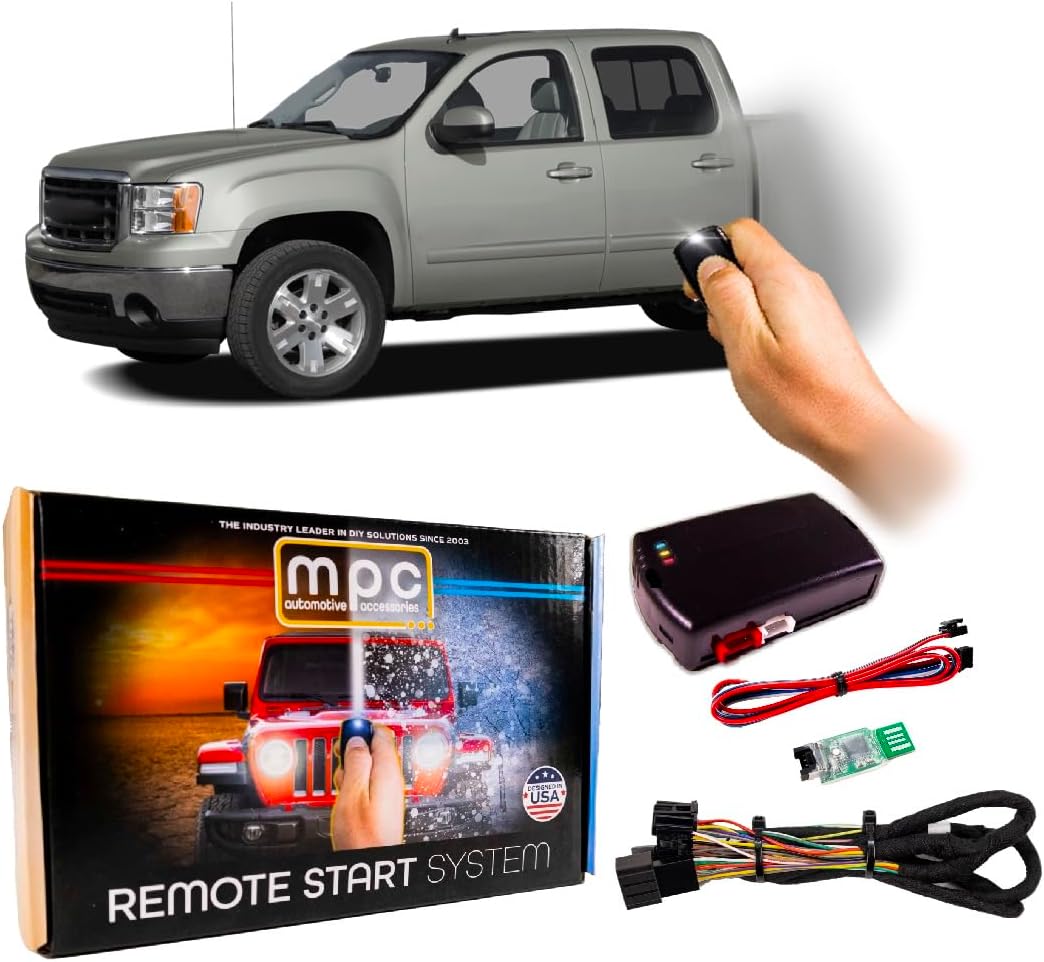 MPC Remote Start Kit Compatible with GMC Sierra 1500 2007-2013 || Plug and Play || Push Lock 3X to Start || USA Tech Support
