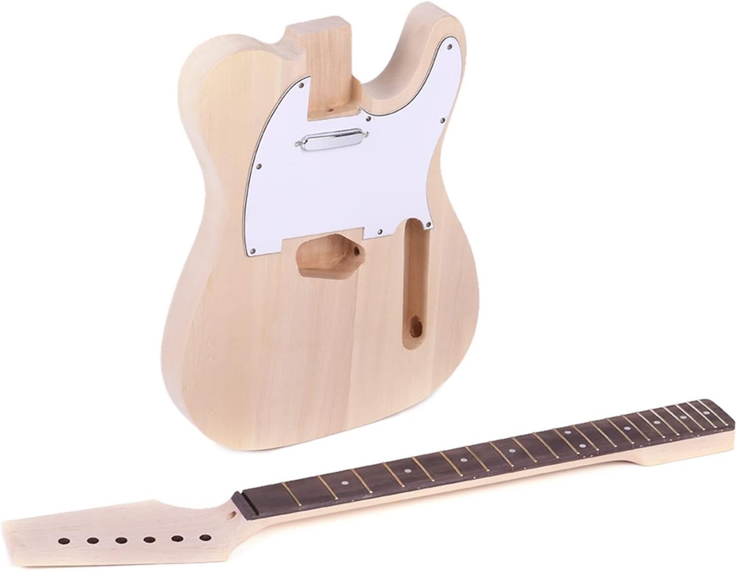 37 Inches Unfinished Electric Guitar DIY Kit Basswood Body Maple Neck Rosewood Fingerboard and Guitar Parts Unfinished Guitar Body