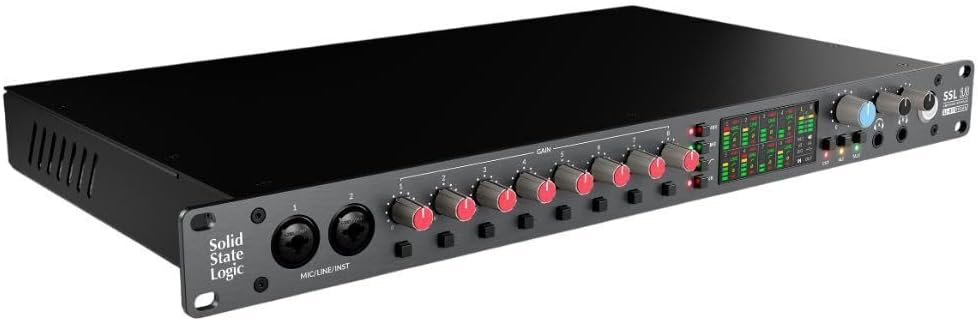 Solid State Logic SSL 18 26-In and 28-Out USB Audio Interface with 4K Analogue Enhancement, Alternative Speaker Switching, and 10 Balanced Line Outputs (Black)