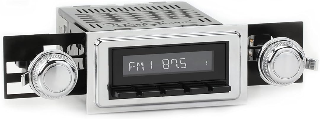 Retro Manufacturing Long Beach Radio with Black Face and Pushbuttons, Bezel & Knobs Kit LB-M4-112-116-03-73