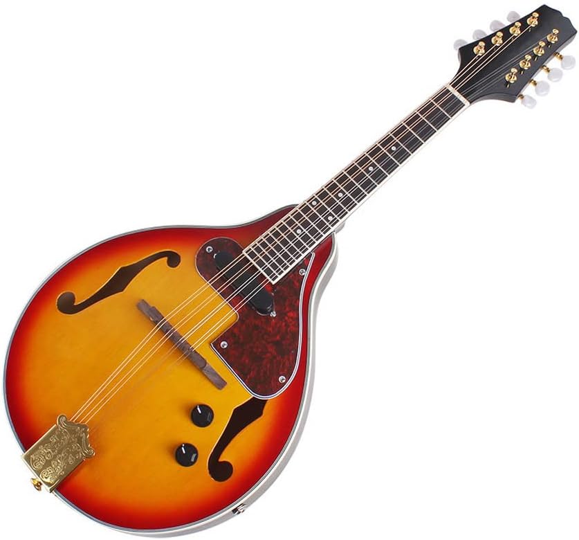 Mandolin Instrument Electric, Sunset Color Mandolin Strings Cloth Music Instruments For Adults with 3 meters Cable for Beginner Adults Teens Adults