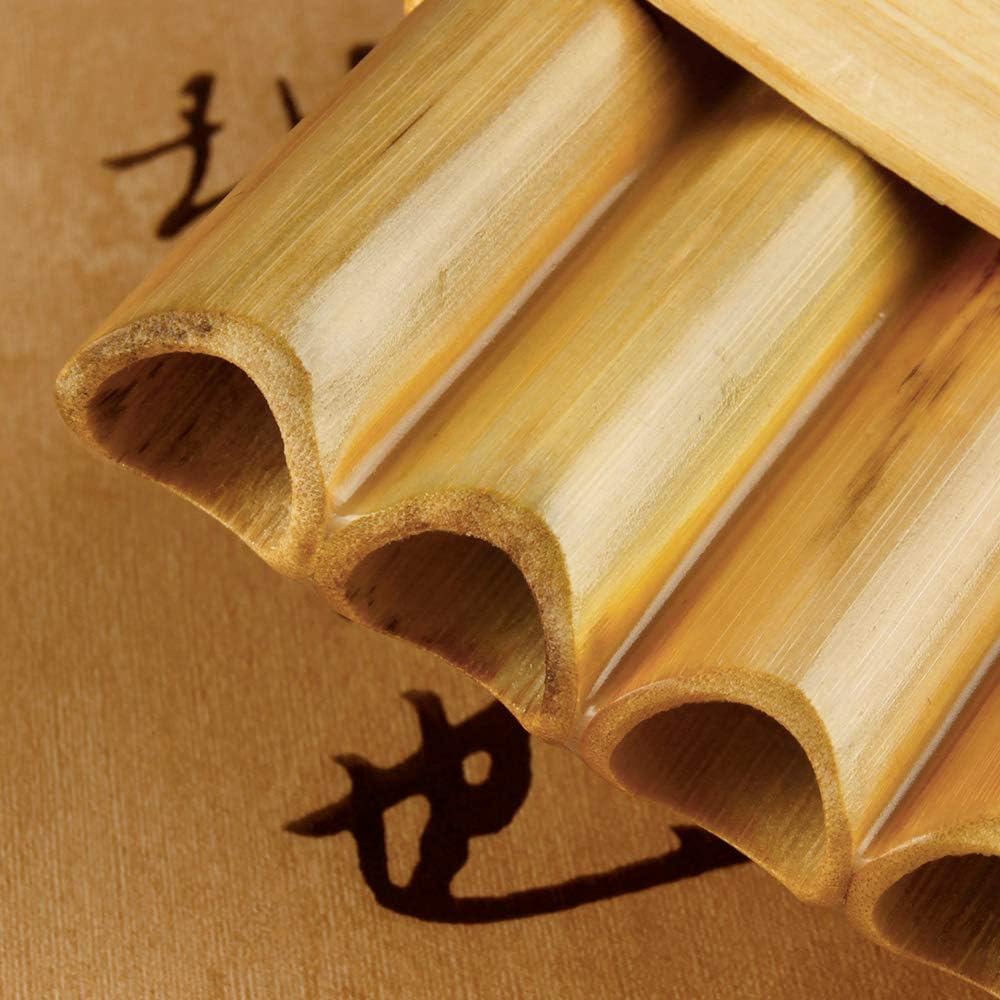 Upscale Romanian Folk Instrument Natural Reed Pan Flute Panpipes G Key Wind Pan flute Flauta Handmade (25 Pipes Right Hand, Wood)