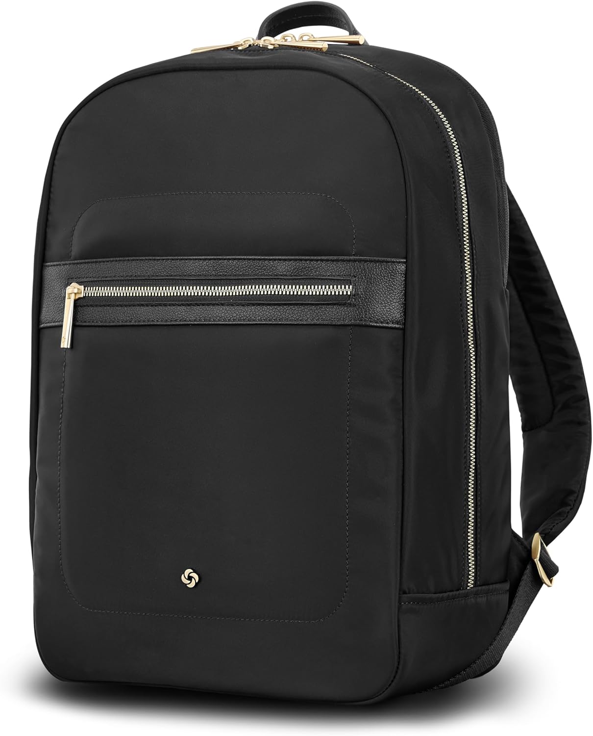 Samsonite Mobile Solutions 2 Essential Backpack - Work & Commuter Backpack with Padded Laptop Compartment, Front Zip Pocket with Key Leash, Water Bottle Sleeve, StackIt™ Strap - Black