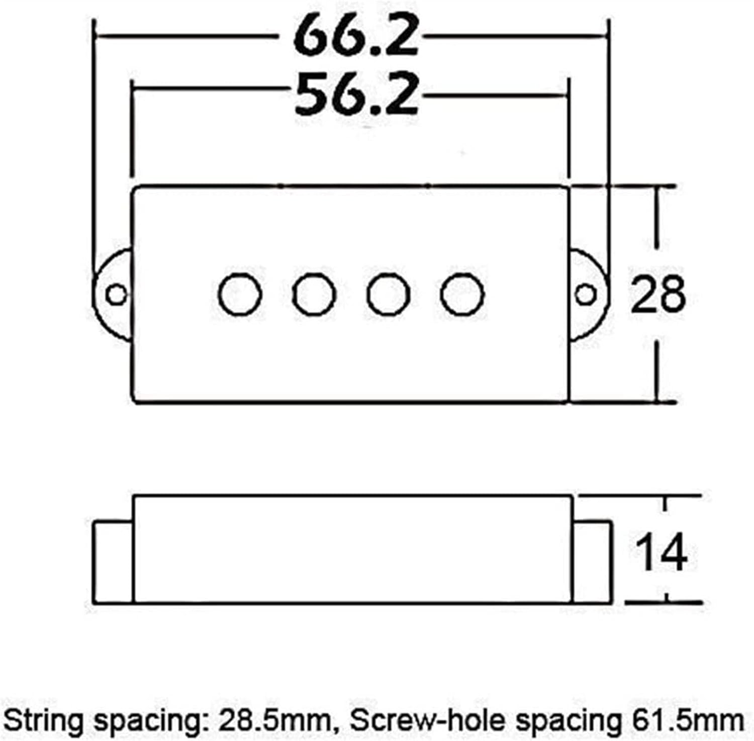 Humbucker Guitar Pickup 4 Strings AlNiCo V Bass Pickups for Guitars
