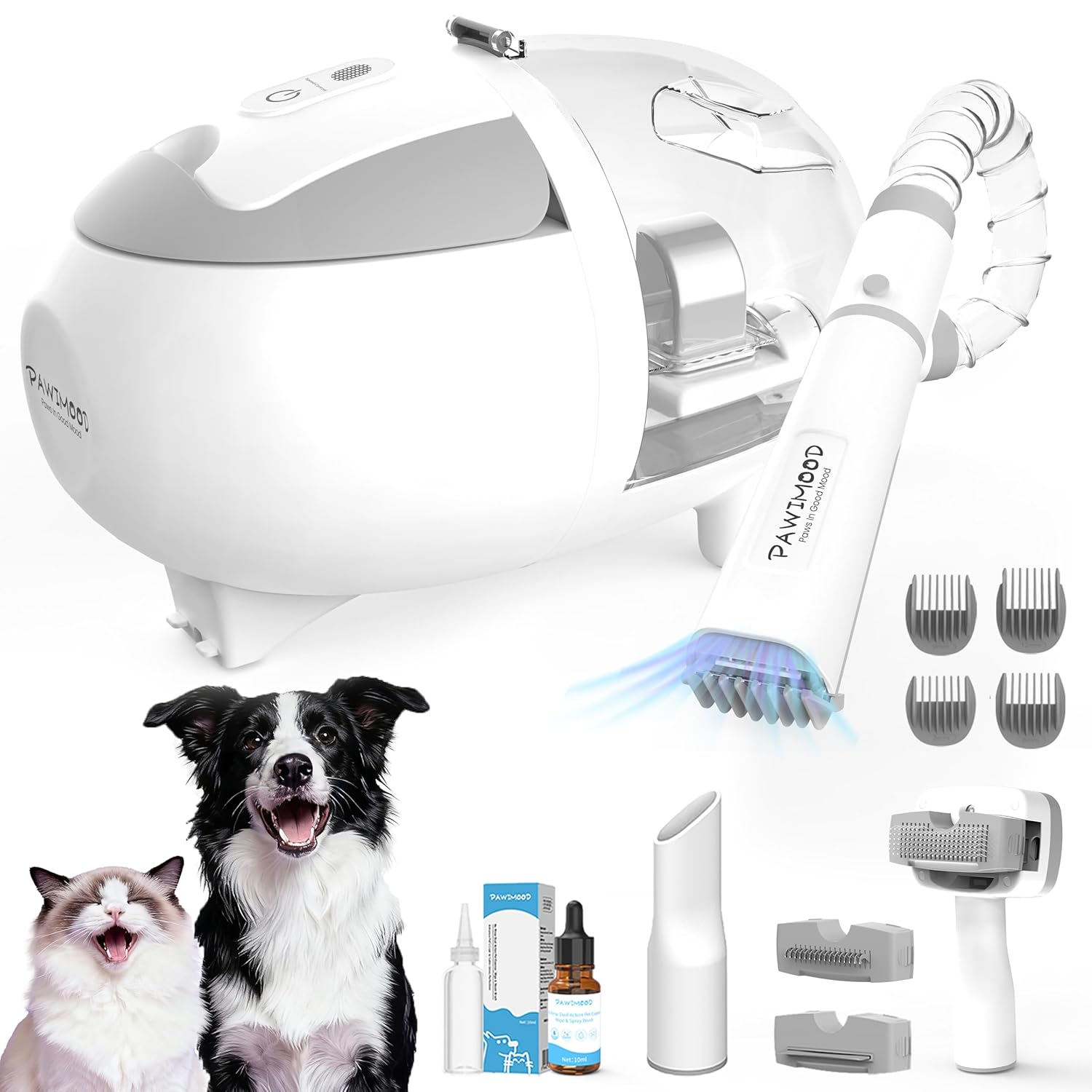 Pet Grooming Vacuum,13000pa Strong Suction Dog Grooming Kit, 2L Dust Cup Dog deshedding Vacuum Brush with 5 Grooming Tools for Shedding Pet Hair, Home Cleaning