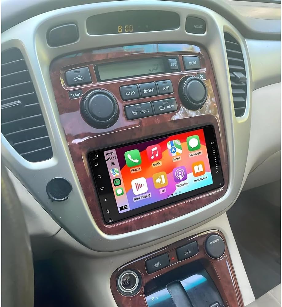 2+32G Car Stereo for Toyota Highlander 2001-2007,7 Inch Touch Screen Radio for Scion xA 2004 2005 2006 Stereo with Wireless Carplay Android Auto Bluetooth GPS WiFi FM DSP SWC 1080P Backup Camera