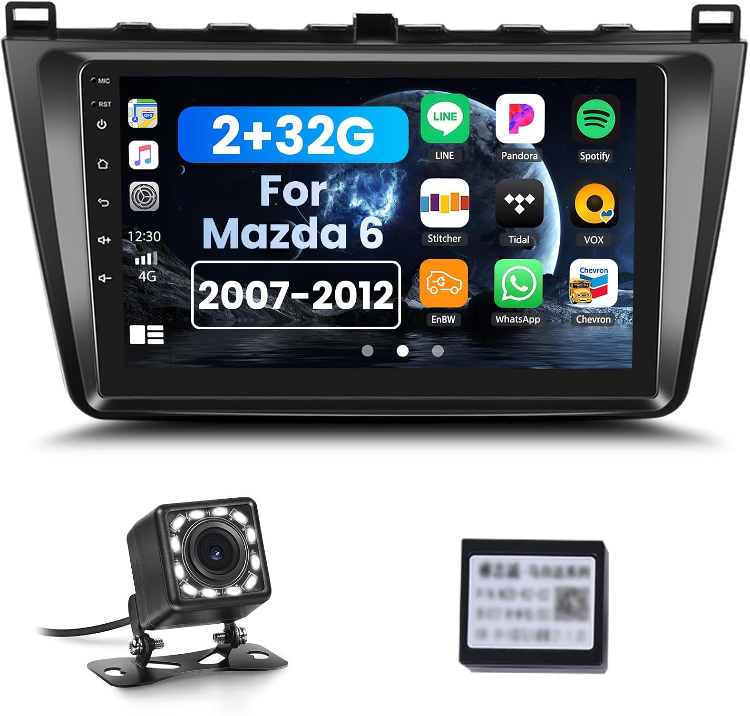 [2+32GB] Android 13 Car Stereo for Mazda 6 2007-2012,9 Inch Touchscreen Car Radio Android Head Unit with Mirror Link GPS Navigation WiFi Bluetooth FM/RDS Radio SWC Dual USB/AUX-in+Backup Camera