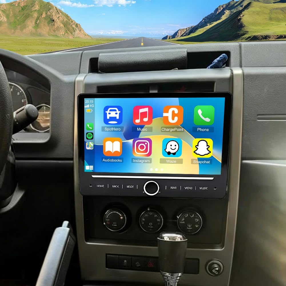 Android 14 Car Stereo for Jeep Liberty 2008-2012,10 Inch Double Din Car Radio with Carplay & Android Auto, in-Dash Navigation Radio with BT Mirror Link WiFi FM Radio & Backup Camera-4+64G