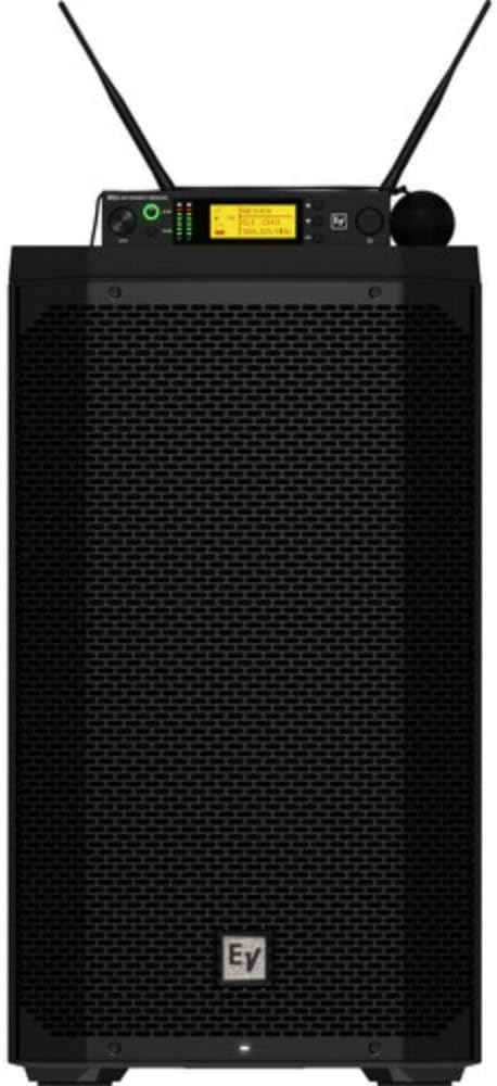 Electro-Voice EVERSE 12 Weatherized Battery-Powered Loudspeaker with Bluetooth Audio and Control Black (Pair) Bundle with Auray Steel Speaker Stands with Case and 2X XLR Cable