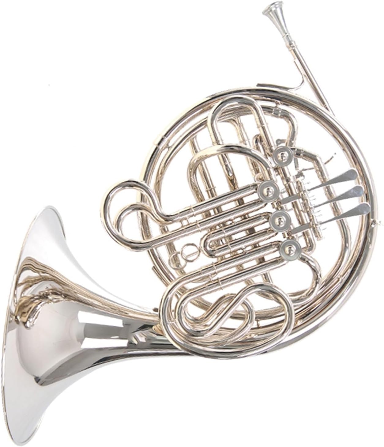 Brass French Horn French Horn Nickel-plated B Flat To F Beginner Exam Performance Nickel-plated Three-key Single Horn