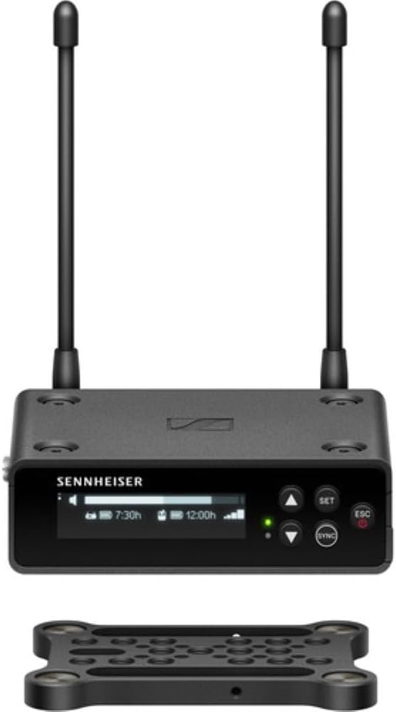 Sennheiser EW-DP ENG SET Camera-Mount Digital Wireless Combo Microphone System | Q1-6: 470 to 526 MHz Bundled with Headphones + 4 x AA Batteries + Cleaning Cloth (4 Items