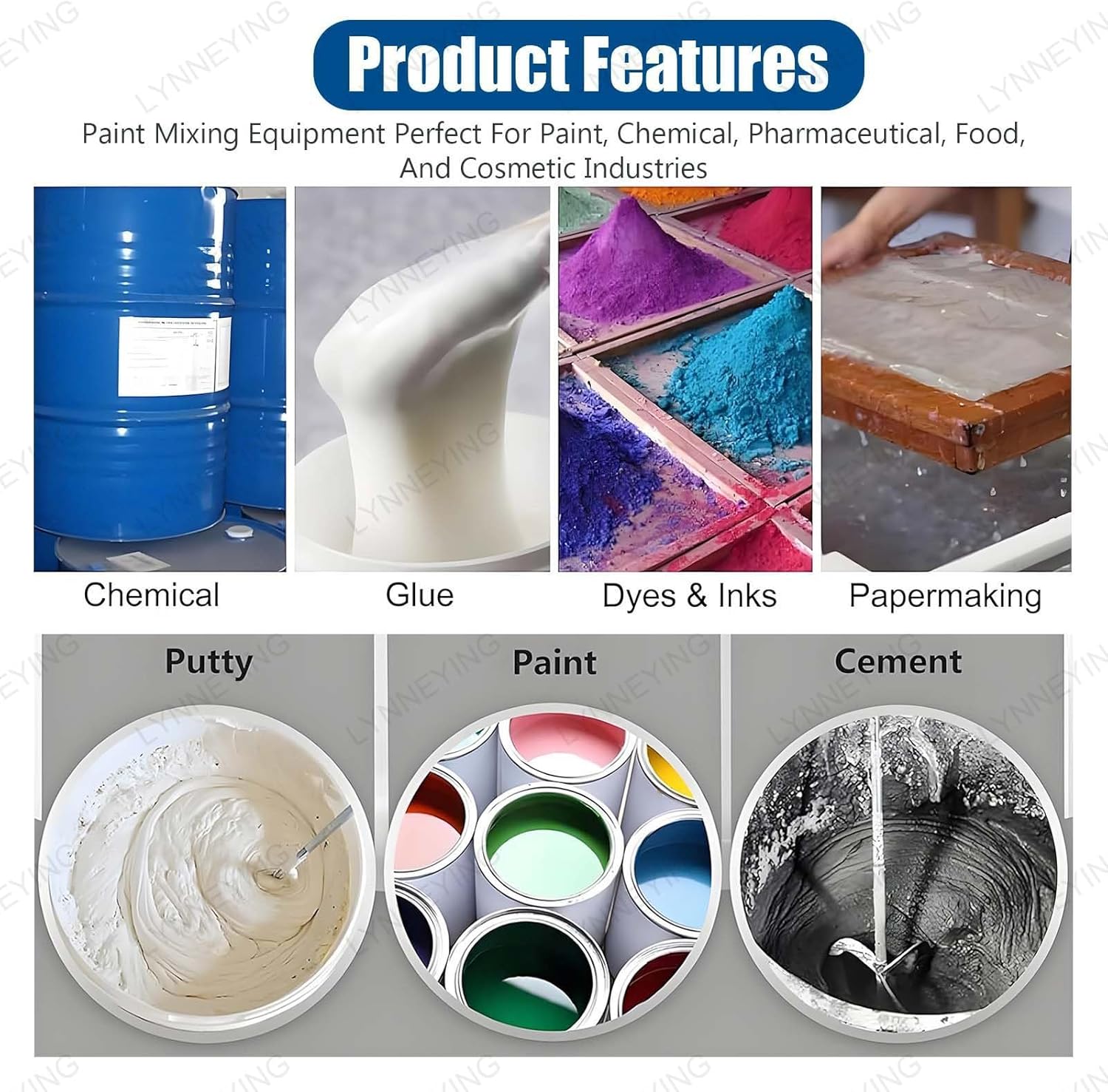 Pneumatic Agitator for IBC Tank for IBC & Open-top Drum,Air Agitator for Stirring Medium High Viscosity Solutions,Pneumatic Mixing Machine Mixer,With Retractable Bracket(Small 5Cylinder)