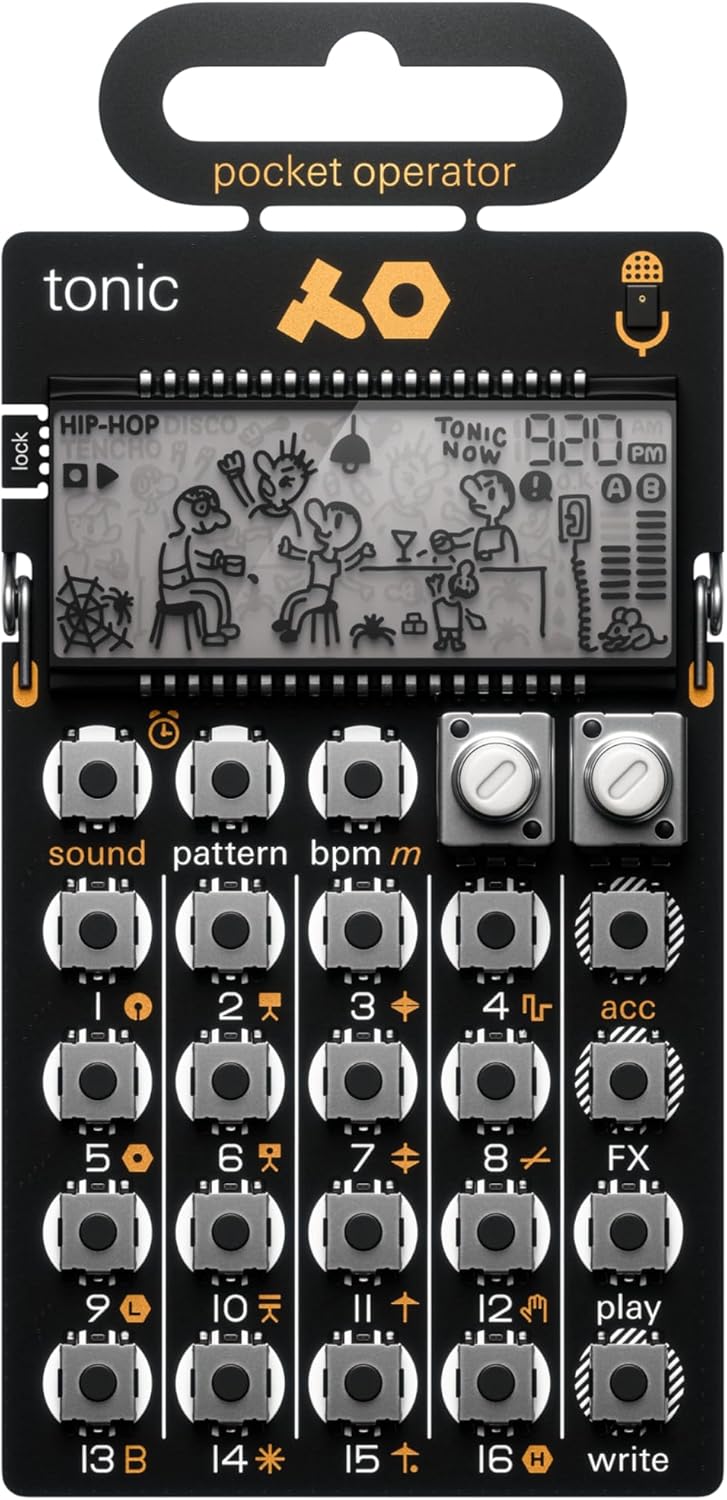 teenage engineering pocket operator PO-32 tonic, drum and percussion synthesizer and sequencer, unlimited sounds with microtonic through data transfer