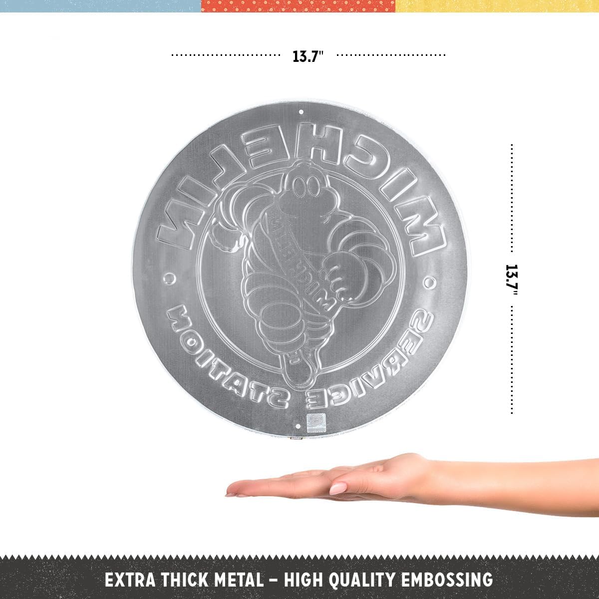 Nostalgic-Art Michelin - Service Station - Retro Sign - Official License Product (OLP) Gift Ideas for Motor Lovers - Metal Vintage Design