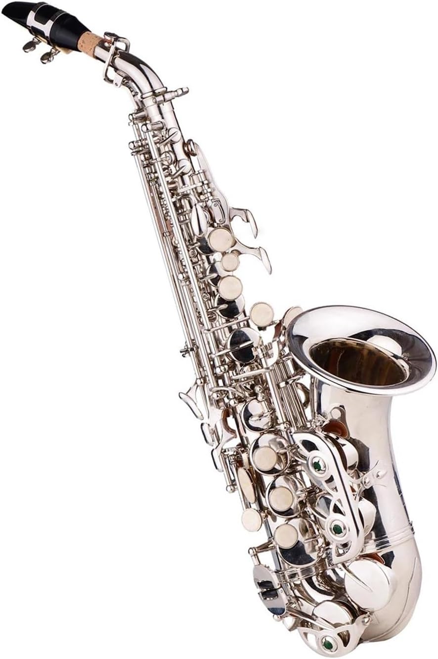 Brass Carve Pattern Bb Bend Treble Saxophone Sax White Wind Instrument
