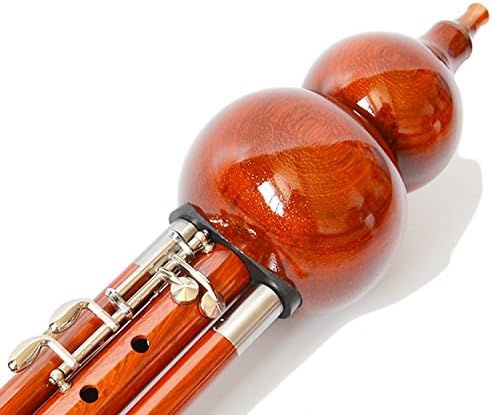 OrientalMusicSanctuary Extended-Range Cambodian Rosewood Hulusi - Chinese Curcubit Gourd Flute (Alto F)