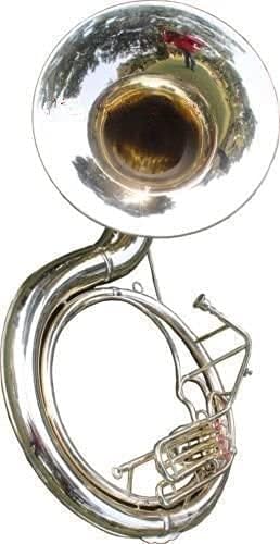 Brass Sousaphone 25 Valve Big Tuba Full Brass W/Bag Silver Finish Tubas