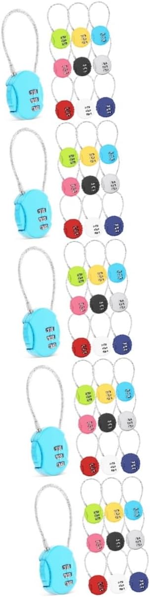TEHAUX 50pcs Password Lock for Luggage Cable Combination Locks Colors for Travel Suitcases and Backpacks Flexible and Secure Travel Accessory