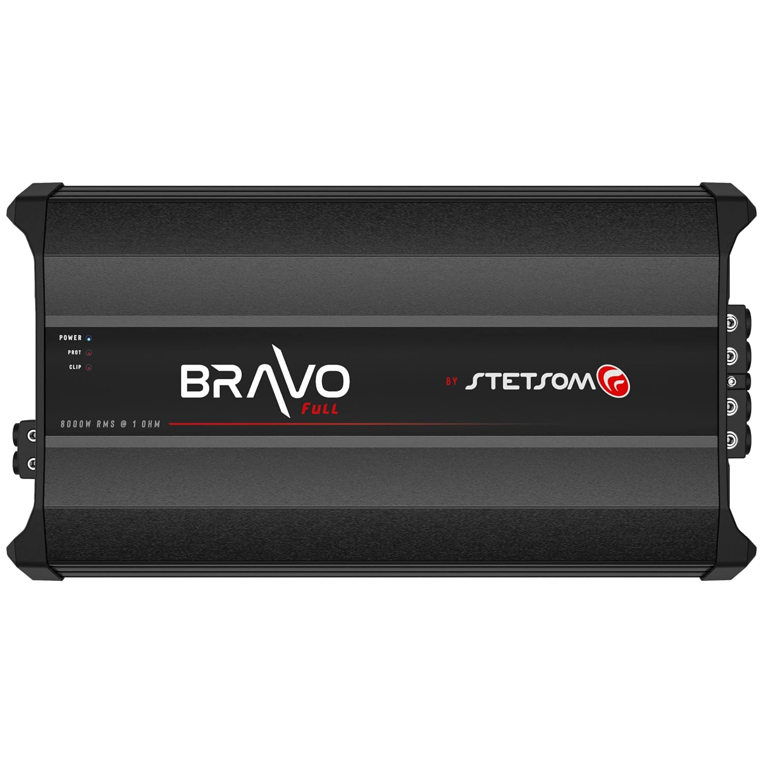 Stetsom Bravo Full 8000 1 Ohm Mono Car Amplifier, 8000.1 8K Watts RMS, 1Ω Stable Car Audio, HD Sound Quality, Crossover & Bass Boost, Car Stereo Speaker Subwoofer MD, Smart Coolers