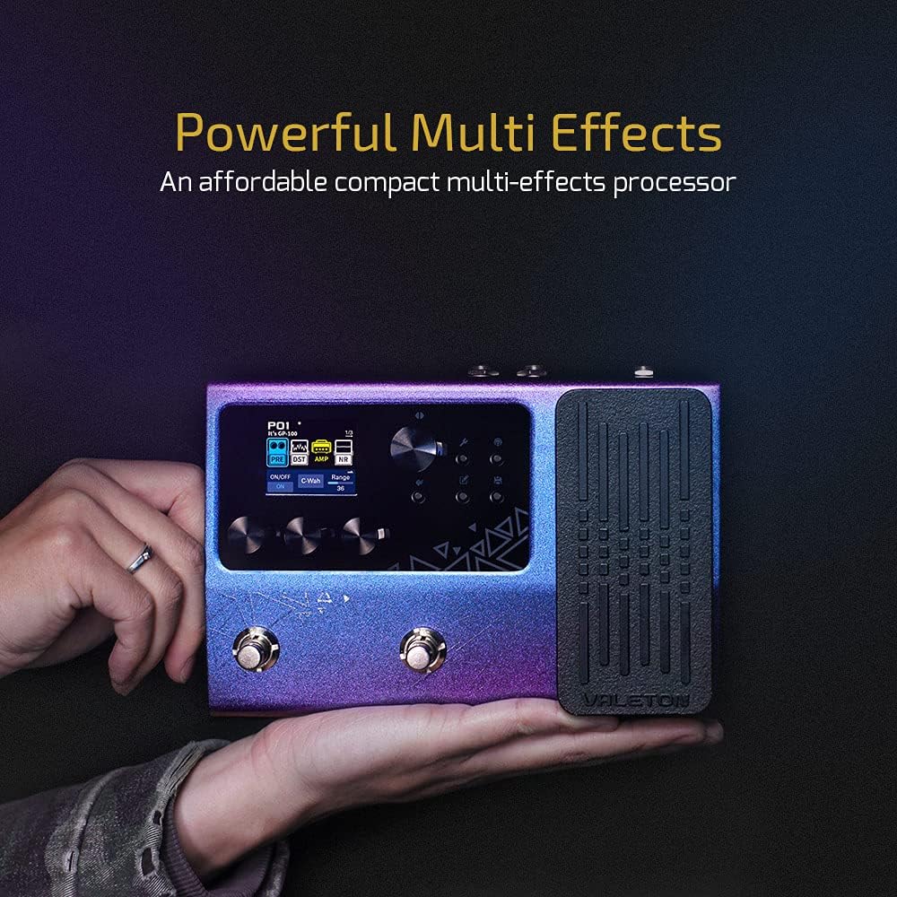 Valeton GP-100 Guitar Bass Amp Modeling IR Cabinets Simulation Multi Language Multi-Effects with Expression Pedal Stereo OTG USB Audio Interface (Violet)