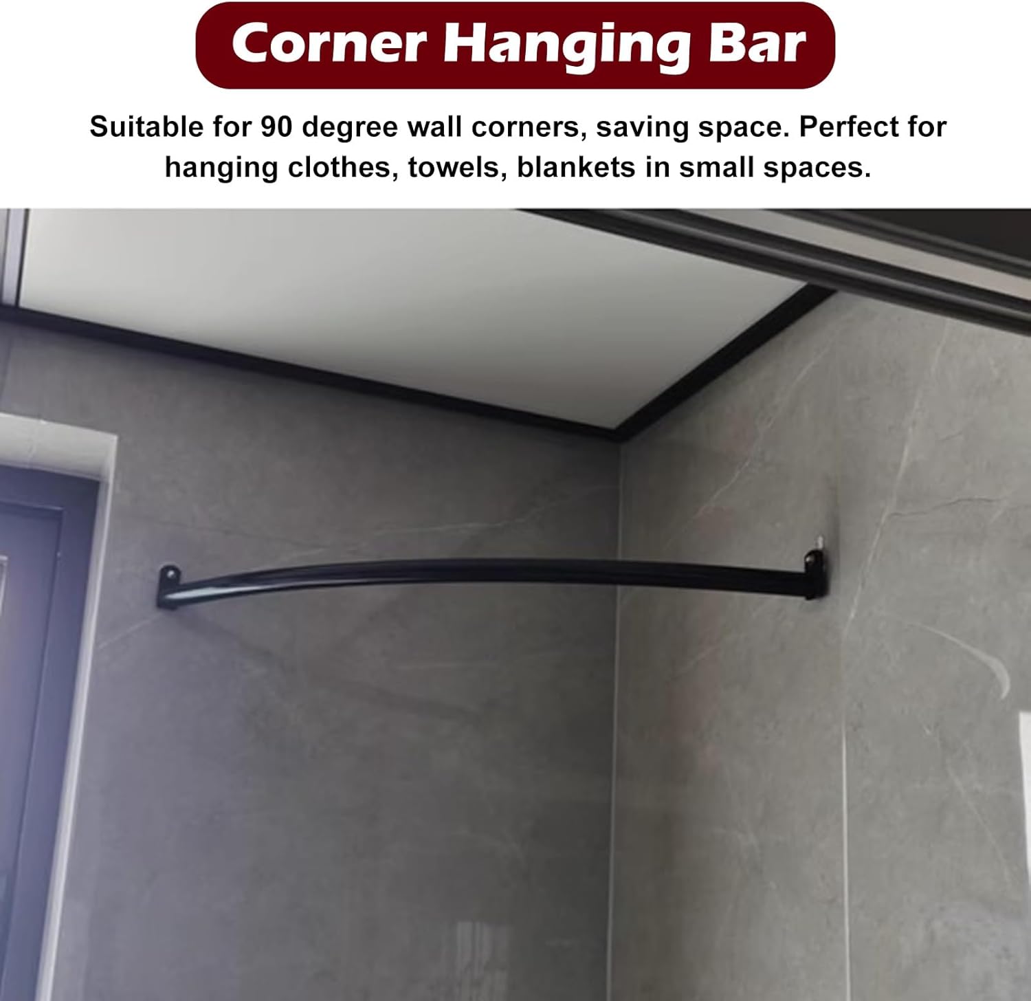 Corner closet rod hanger, Curved closet bar for hanging clothes, no-drilling Wardrobe tube, closet pole garment storage clothes rack(Gold,100 x 100 cm (39 3/8 x 39 3/8